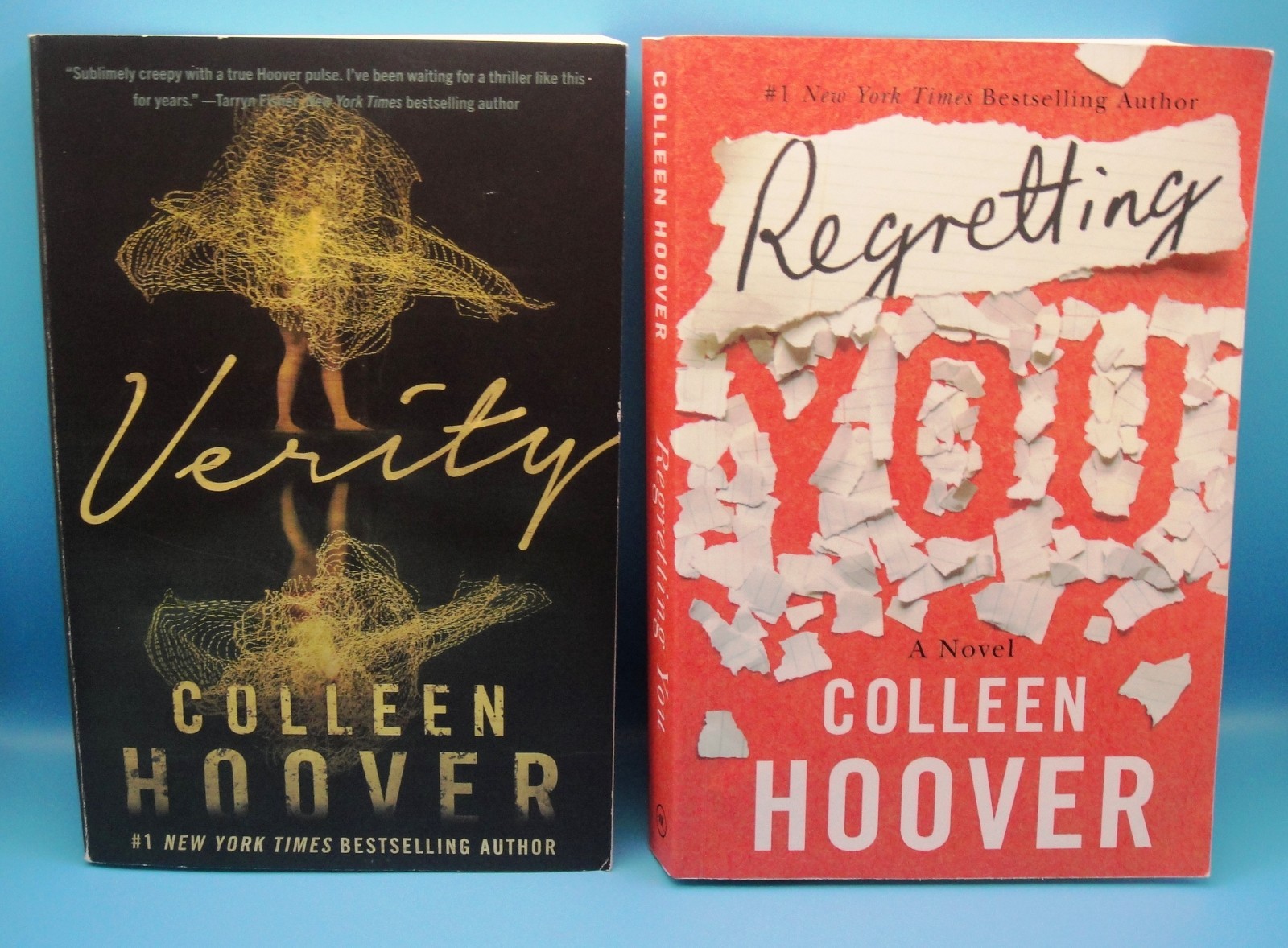 4 COLLEEN HOOVER Paperback Lot WOMAN DOWN Reminders of Him REGRETTING YOU Verity