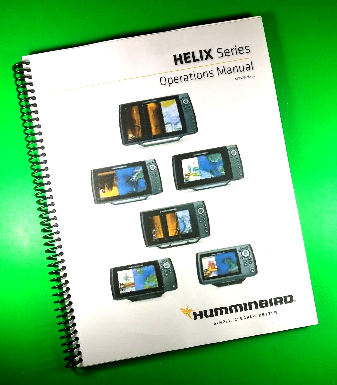 Owners Manual for Humminbird Helix Series, 298 Pages With Clear Covers!