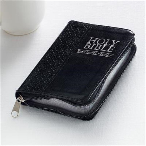 KJV Mini Pocket Edition: Zippered Black (Leather / Fine Binding)
