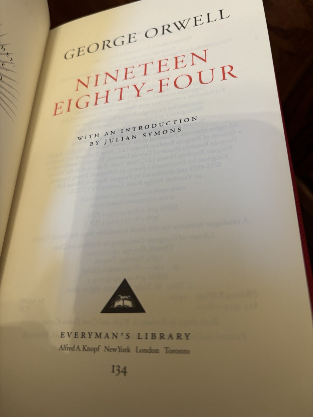 Nineteen Eighty-Four. George Orwell. 1st HC Ptg thus. EL 1992. Full Cloth
