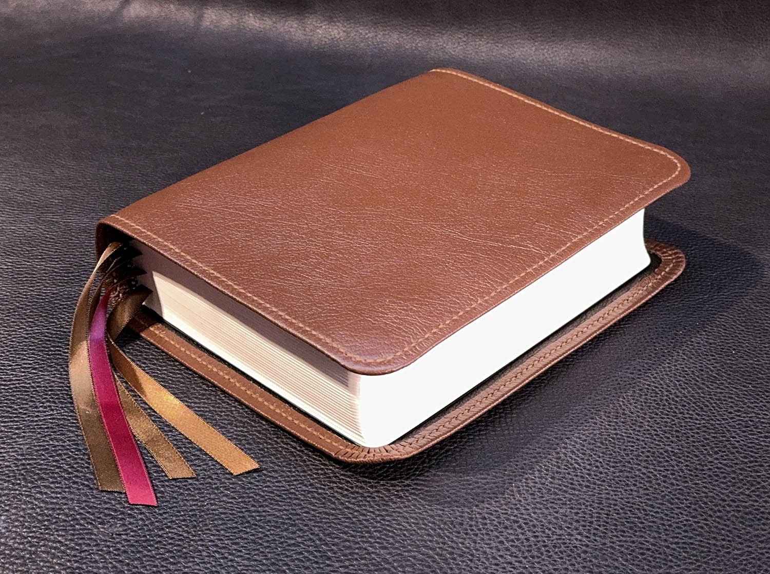 ESV Single Column Journaling Bible, Pebbled Brown Goatskin Leather, 4 Ribbons
