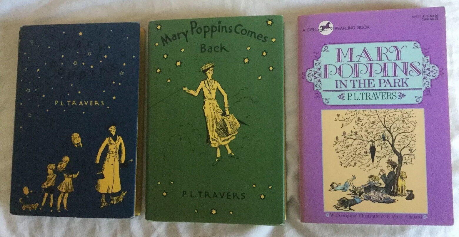 Mary Poppins, Mary Poppins Comes Back, Poppins in the Park 3 Books by PL Travers
