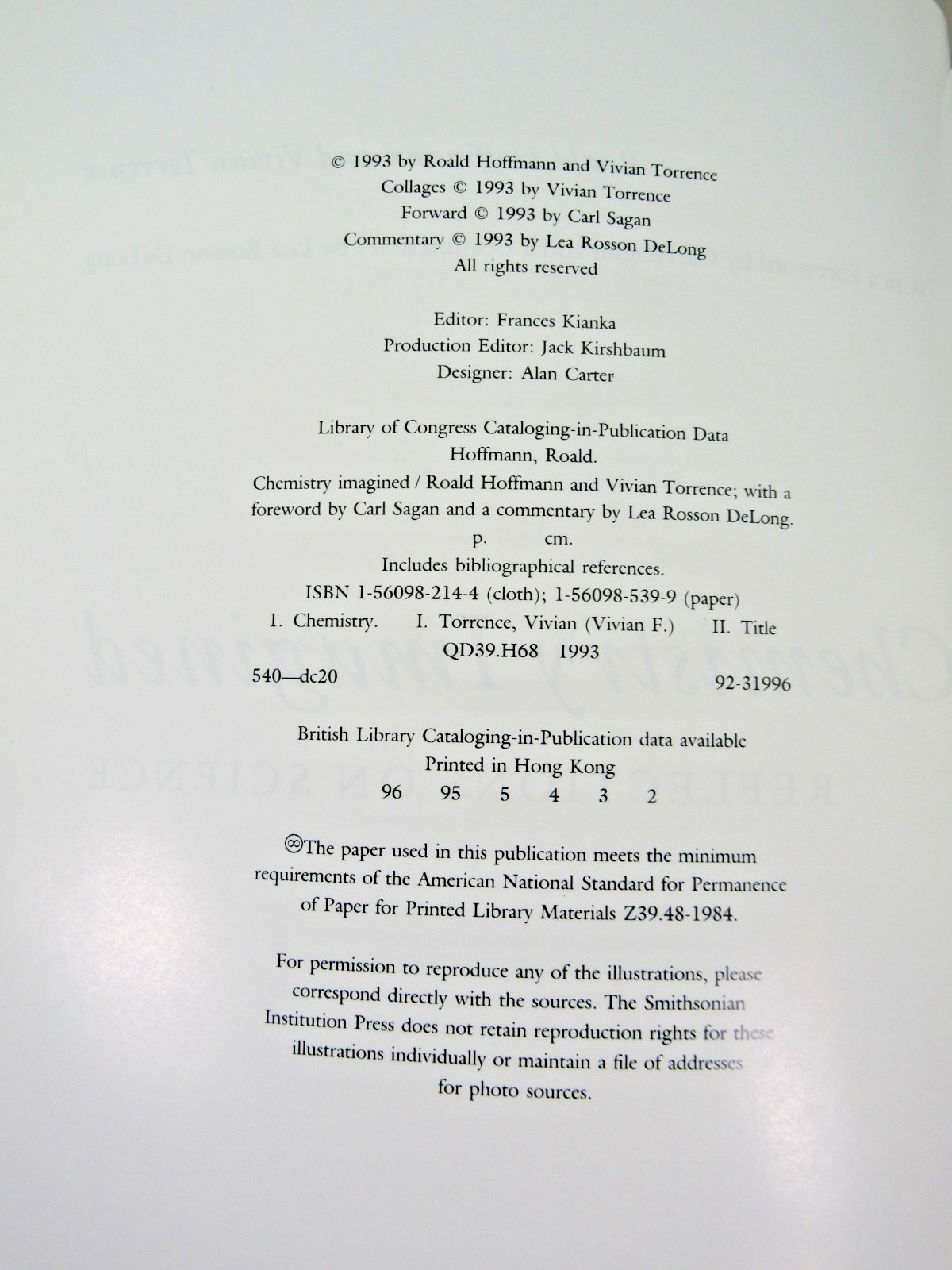 Chemistry Imagined: Reflections on Science by Hoffmann & Torrence Art Poetry