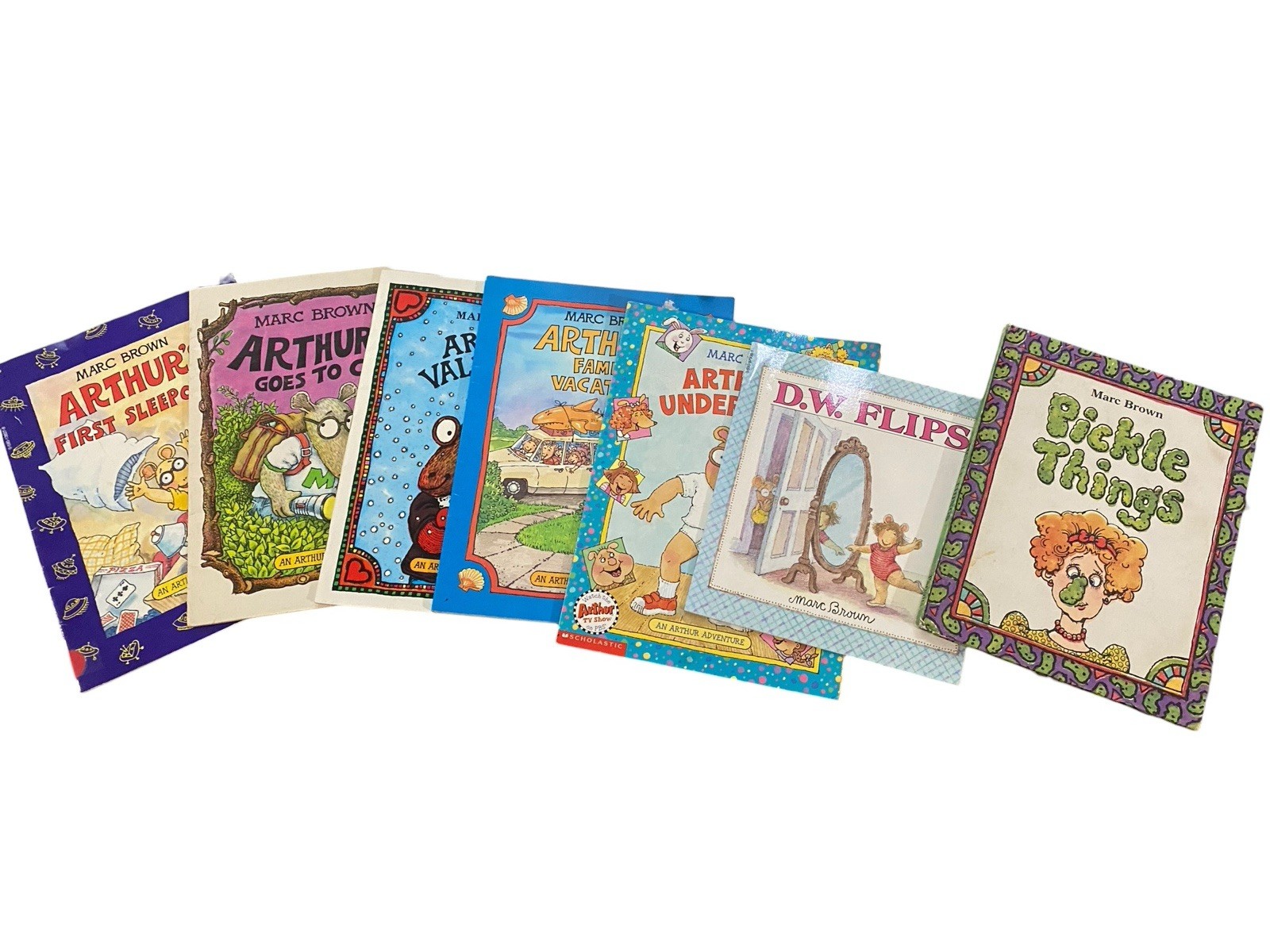 Arthur Marc Brown Books Lot 7 Picture Books Kids Adventures PBS Pickle Things