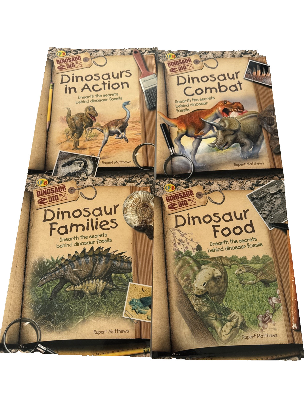Lot Of 4 Dinosaur Dig Books Educational Kids Books Dinosaurs Family Action