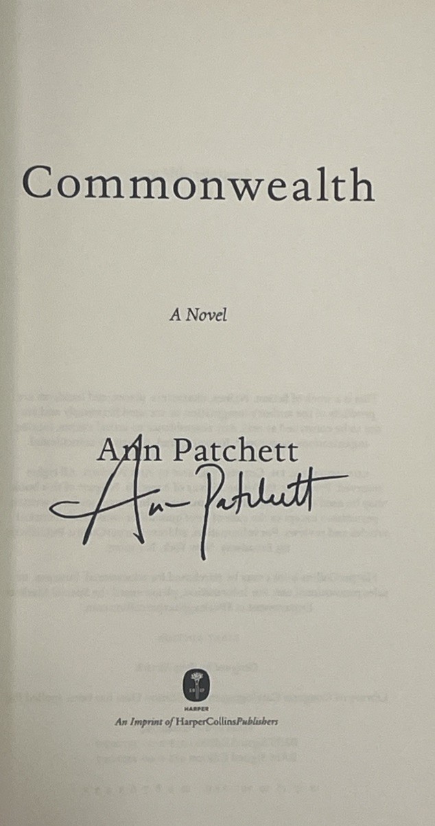 Commonwealth by Ann Patchett, Signed 1st Edition, 2016 HC Near Fine