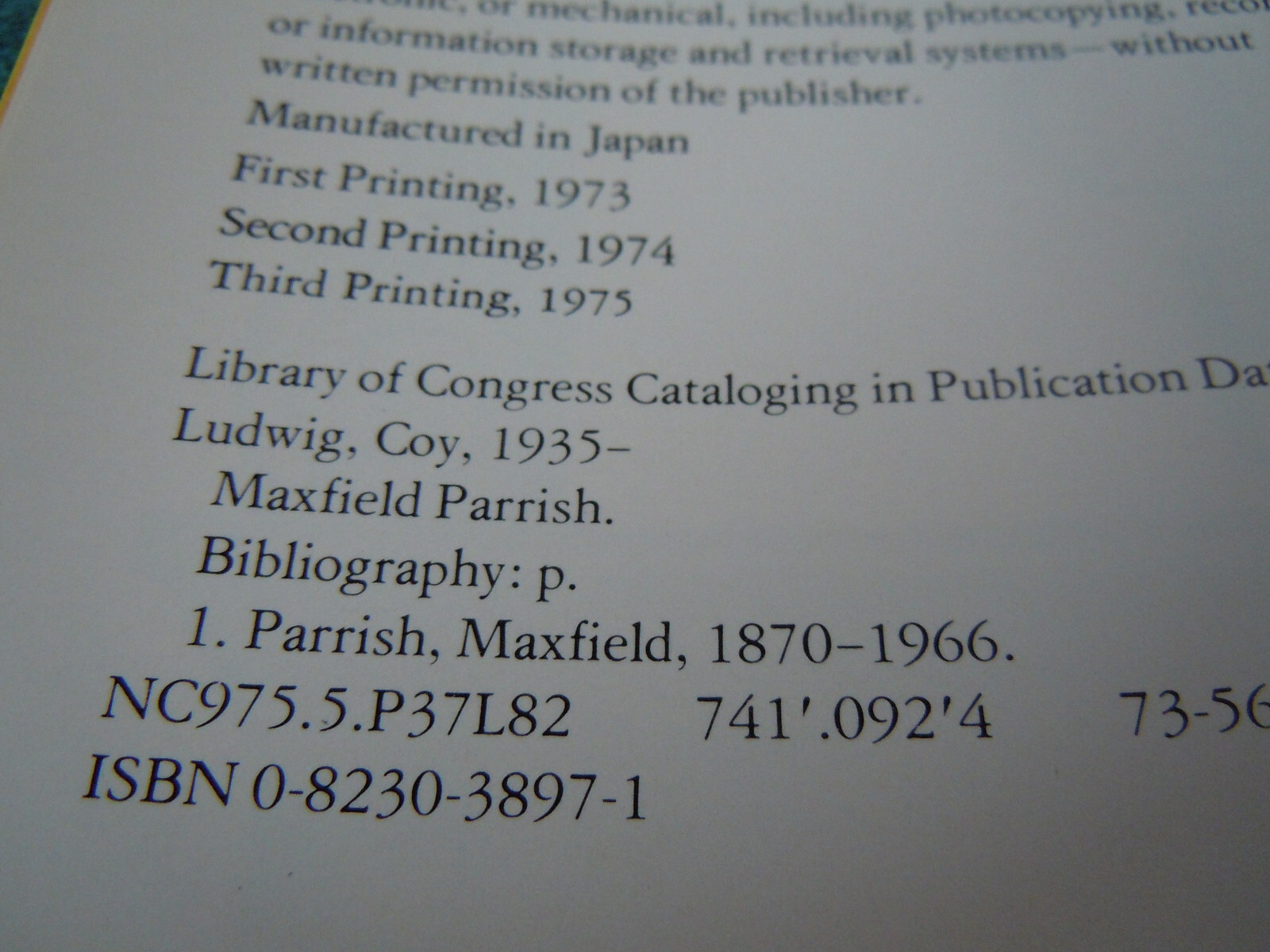 VINTAGE 1975 ” MAXFIELD PARRISH ” HARDBOUND BOOK by COY LUDWIG – 219 PAGES