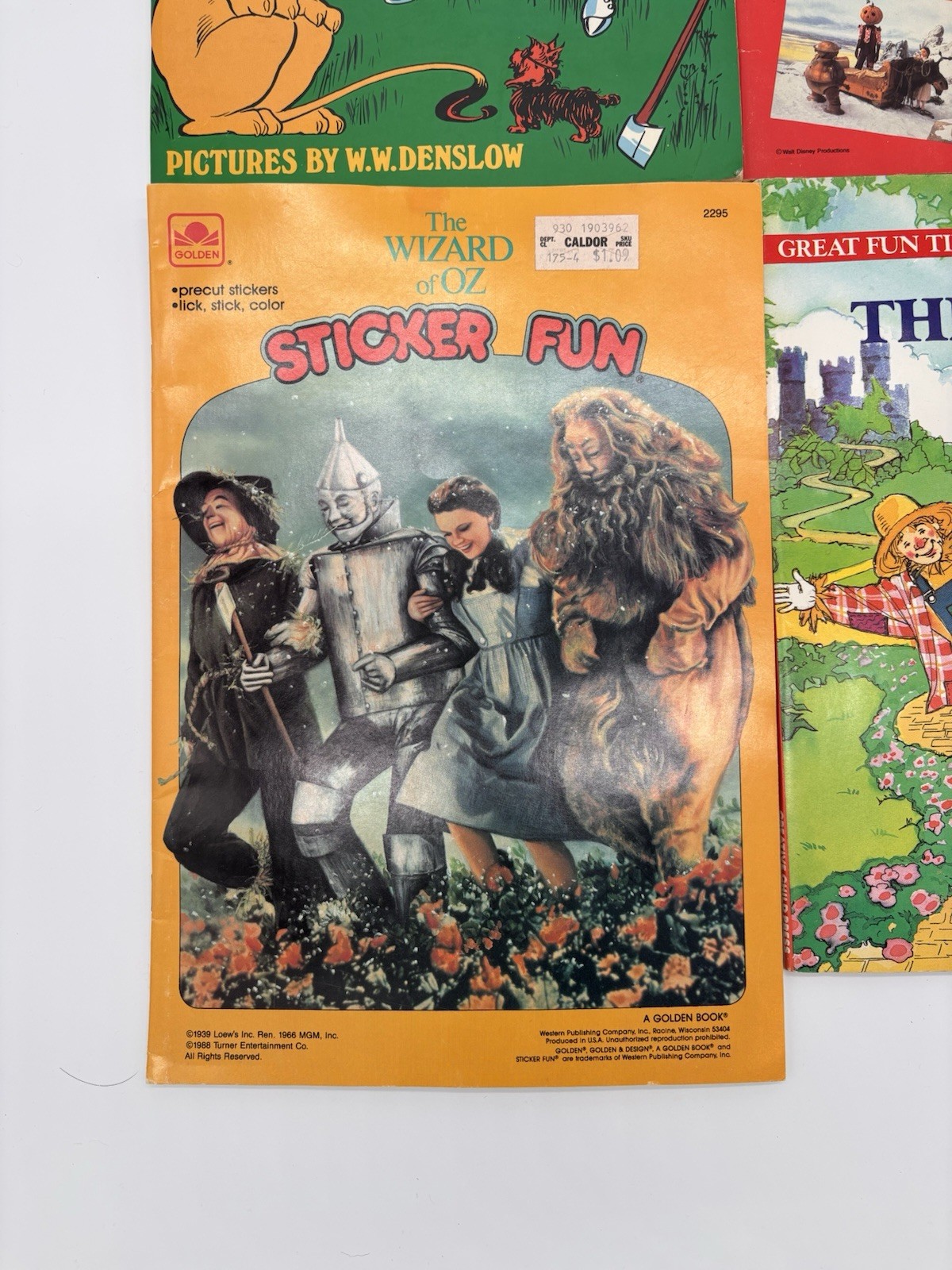 Vintage Wizard Of Oz Coloring Books & Sticker Book LOT of 4
