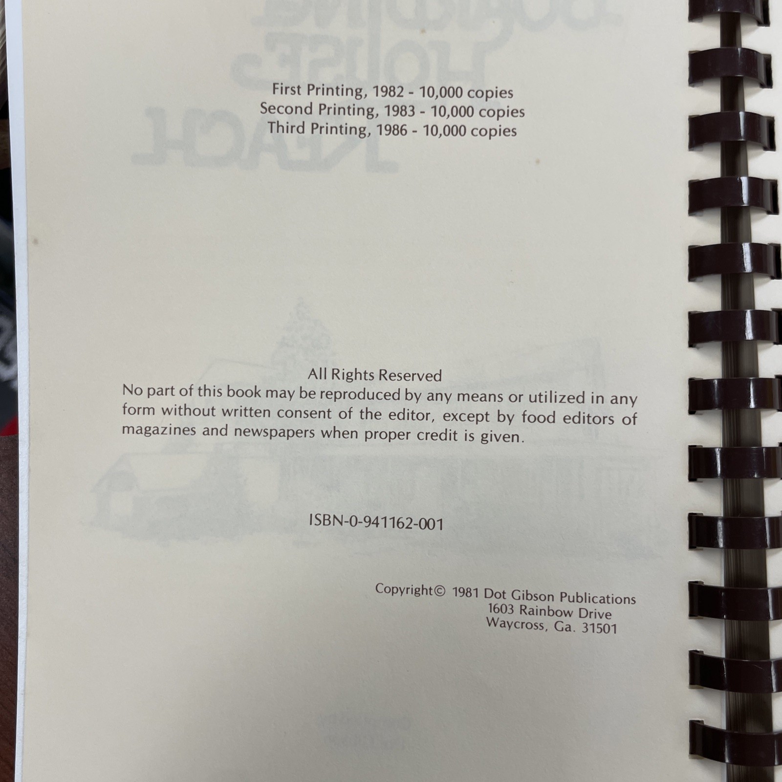 Boarding House Reach Cookbook Featuring Famous Smith House Recipe 1986 3rd Print