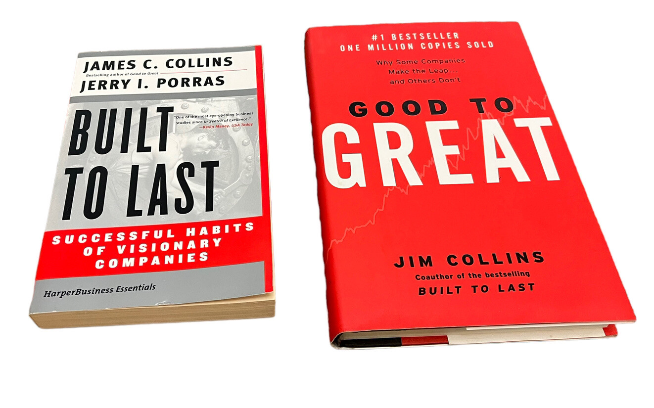 Lot Of 2 JIM COLLINS Books – Good to Great (HB) LN – Built To Last (PB) VG