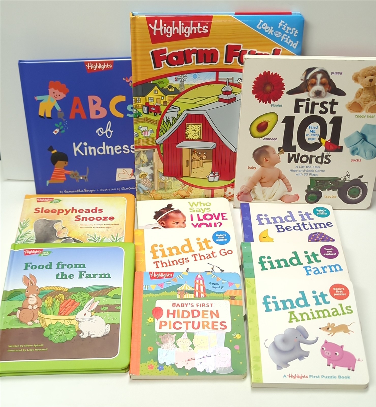 Lot of 11 Highlights Press 1st Puzzle, Let’s Grow & more Baby board / flap books