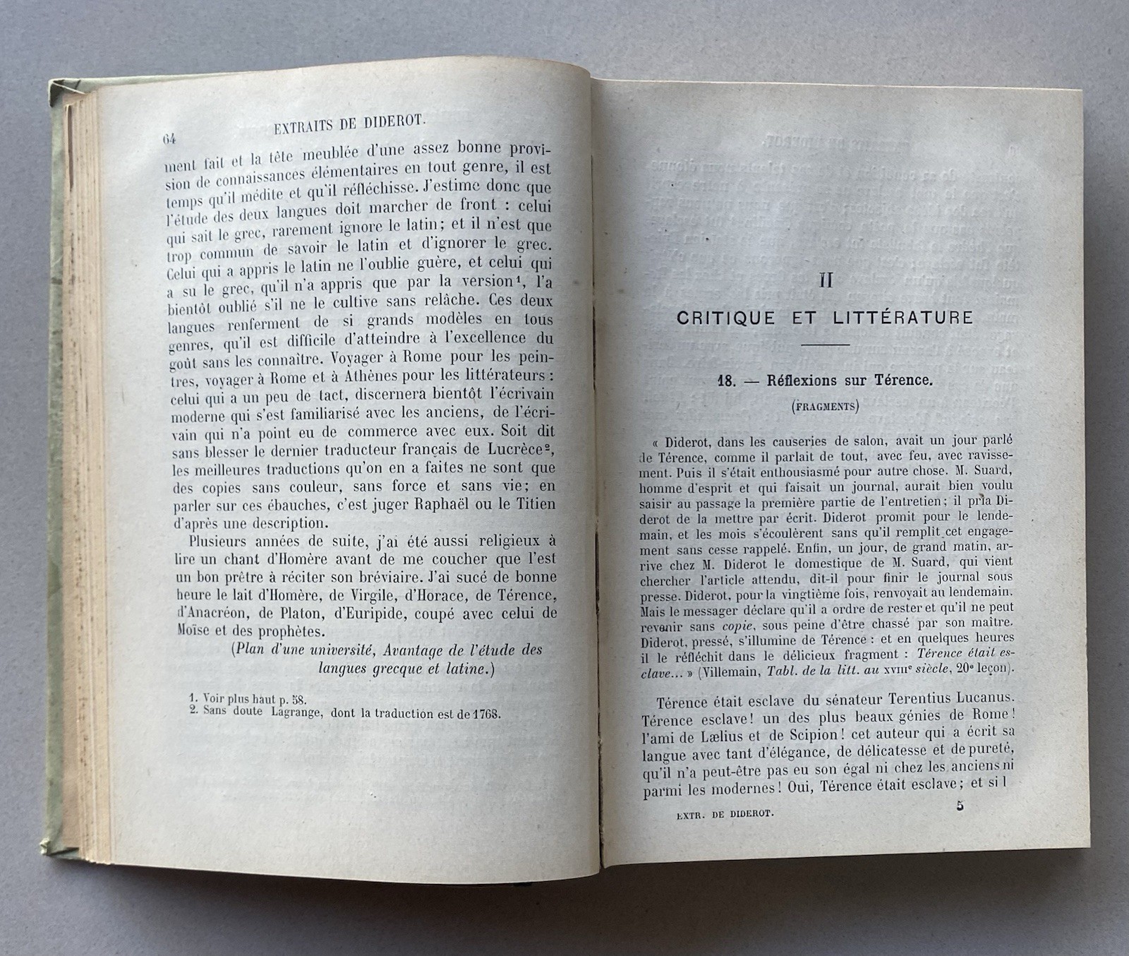 Diderot – Extraits (1914 French Text 5th Edition Hardcover) Handbook Style