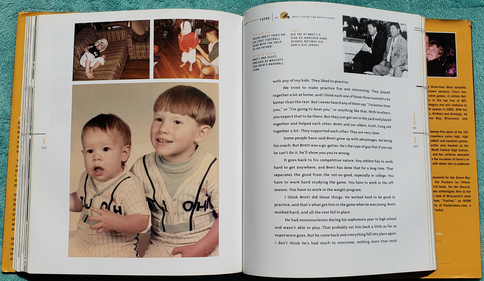 Favre By Brett Favre & Bonita Favre 2004 Hardcover 246 Pages & Bonus DVD
