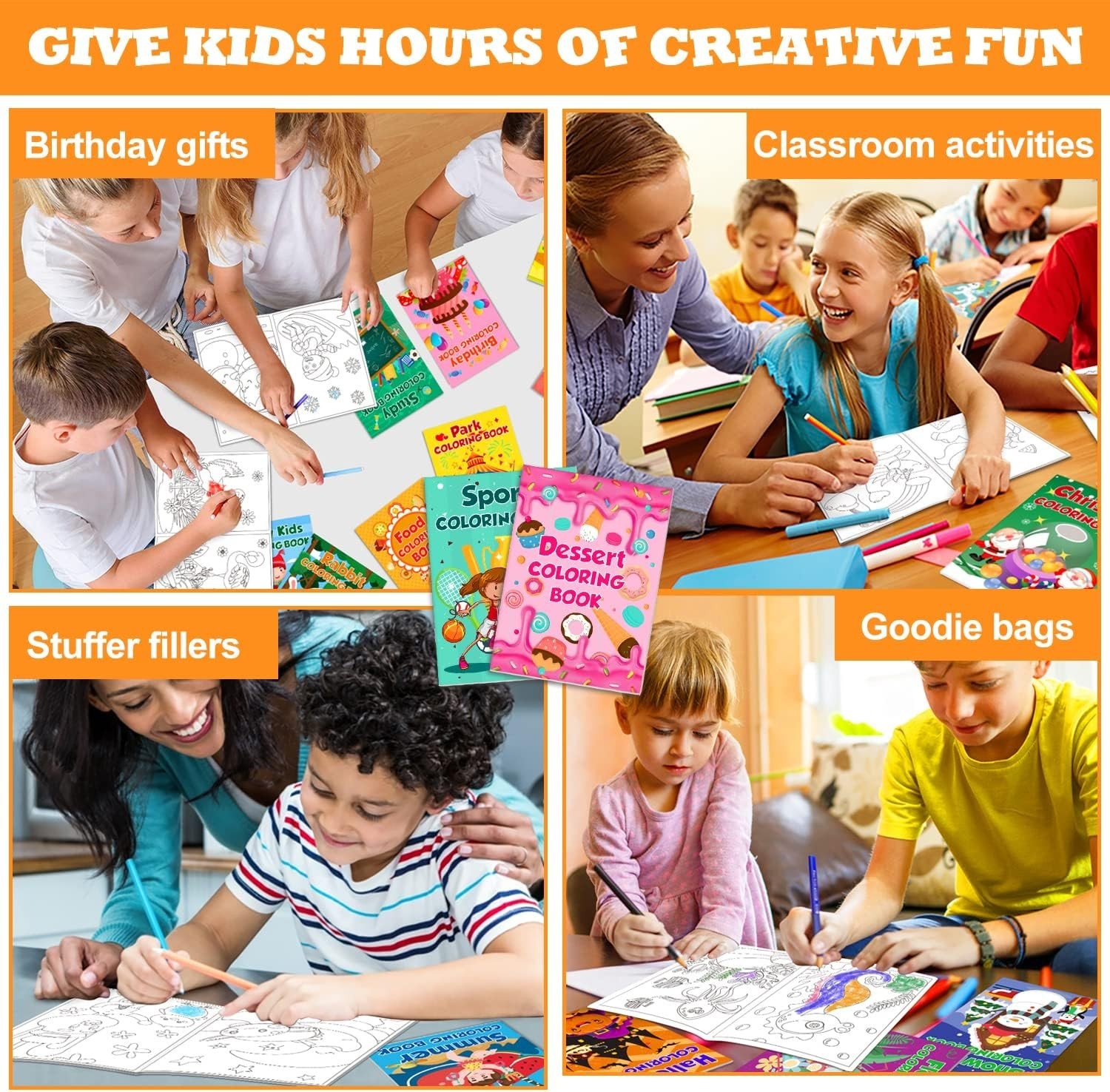 24Pack Coloring Books for Kids Ages 2-4-6-8-12 Small Bulk Coloring Books for Kid