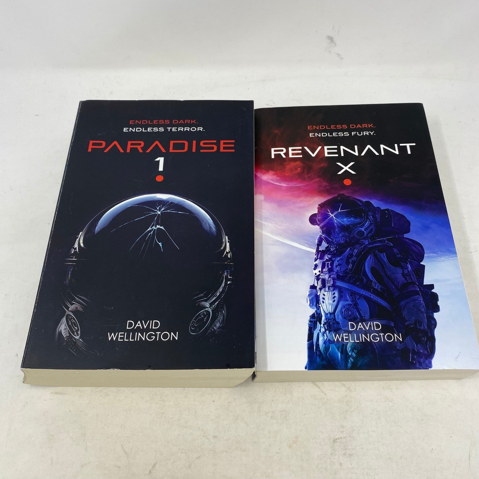 David Wellington Red Space Series Paradise-1 & Revenant-X Sci-Fi Horror Book Lot