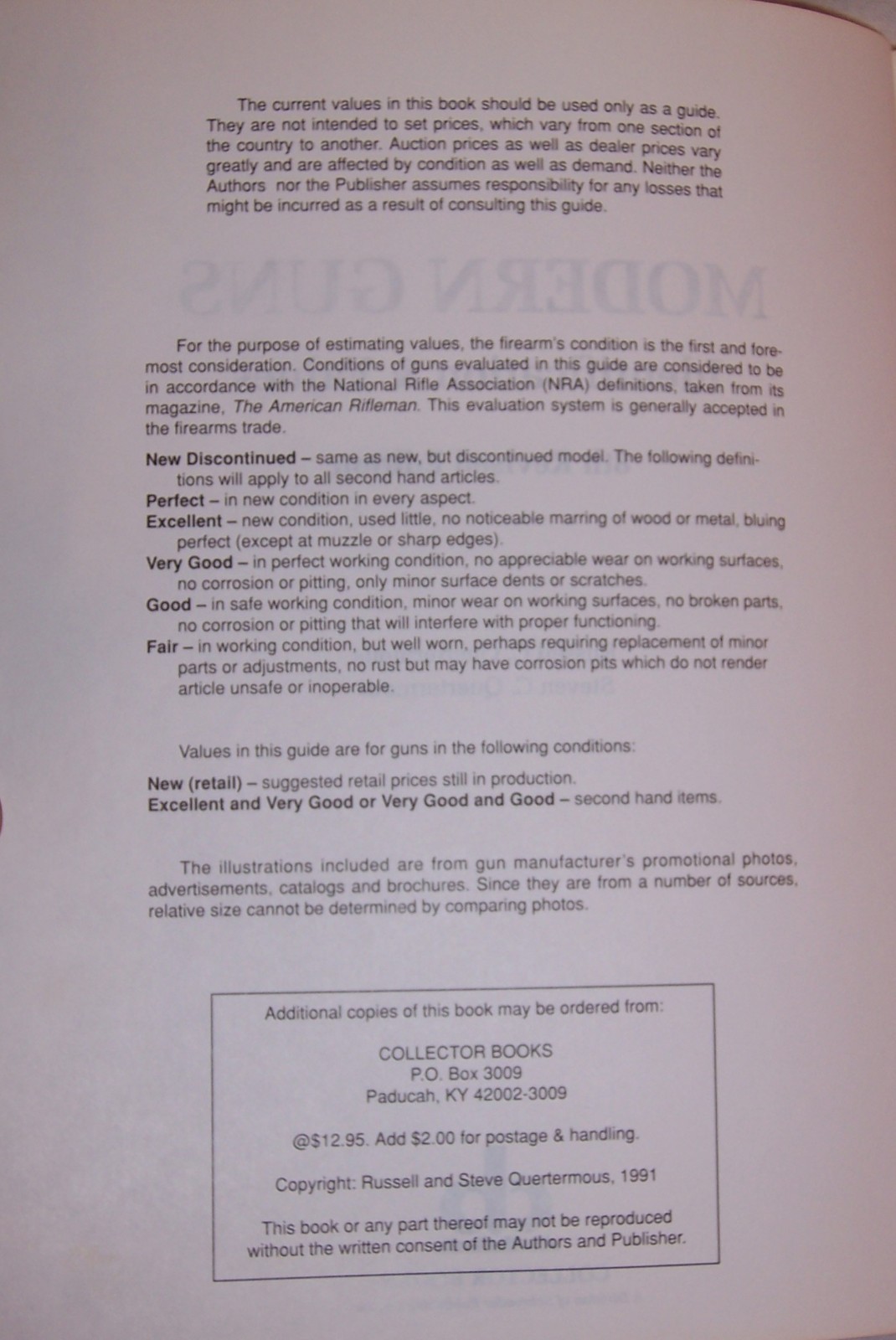 Modern Guns Identification & Values Revised 8th Edition 464 Pages ©1991