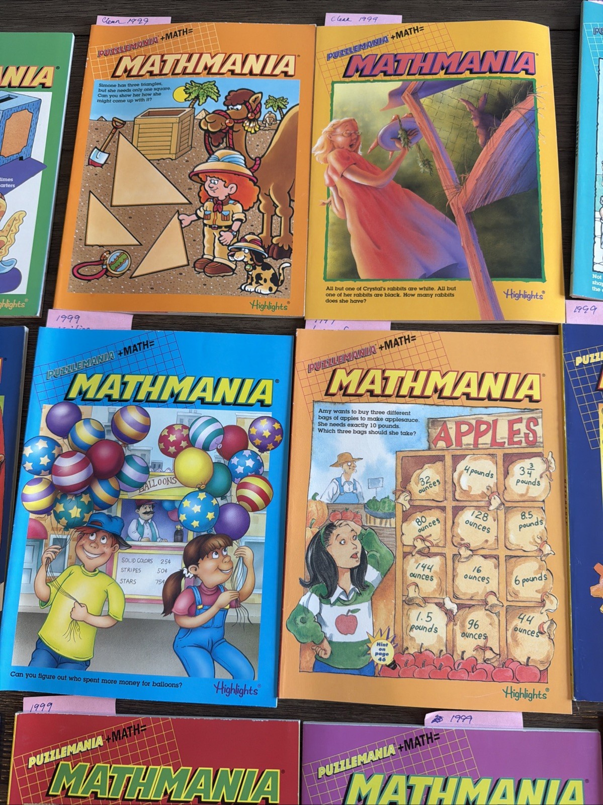 1999 Highlights Mathmania Puzzle Activity Books (Lot of 16) Homeschool Learning