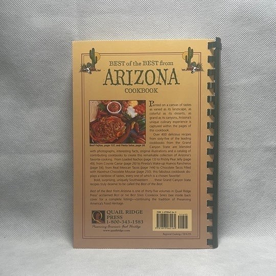 Best of the Best From Arizona Cookbook Regional Recipes 286 Pages Collectible VG