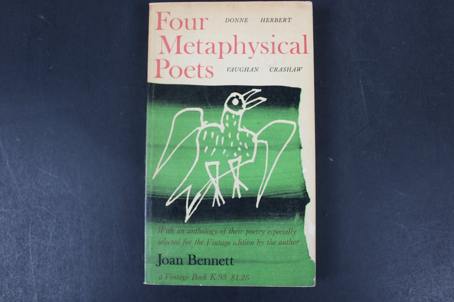 Four Metaphysical Poets Joan Bennett 1960 First Vintage Edition Poetry Anthology