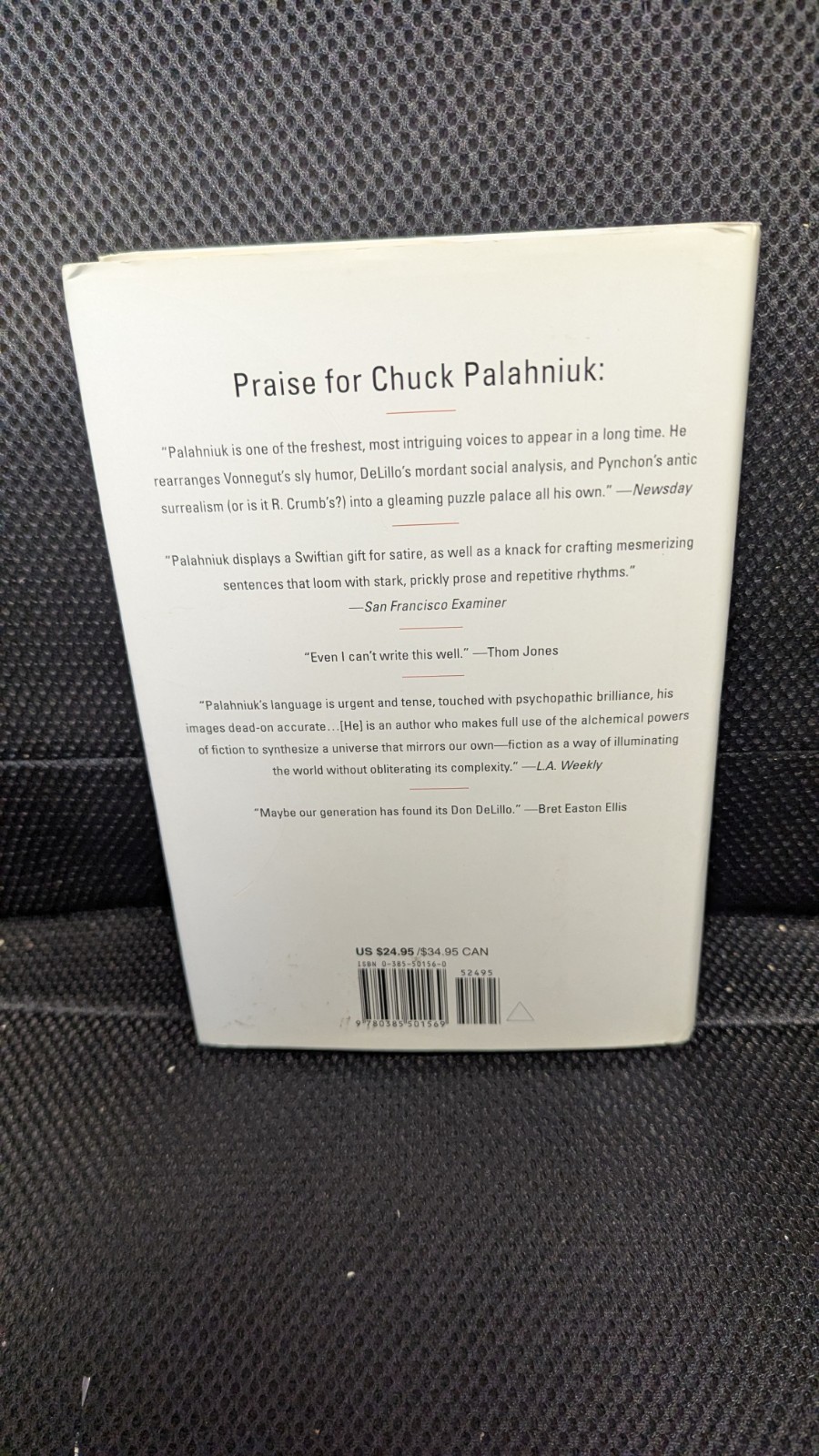 Choke Chuck Palahniuk 2001 first edition first print hardcover dust jacket