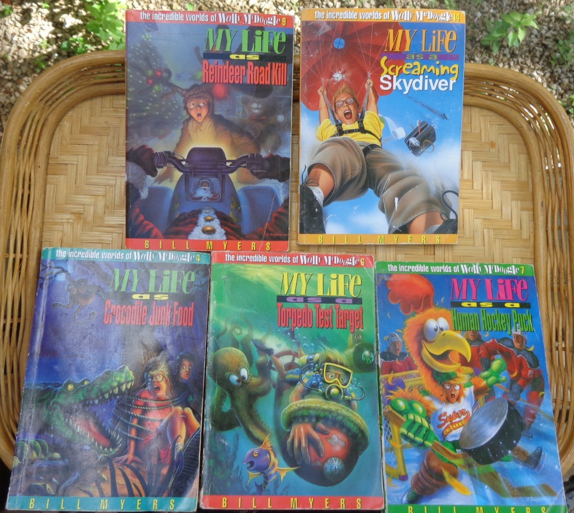 Wally McDoogle My Life As A BP Book Lot 5 by Bill Myers Skydiver Torpedo Hockey