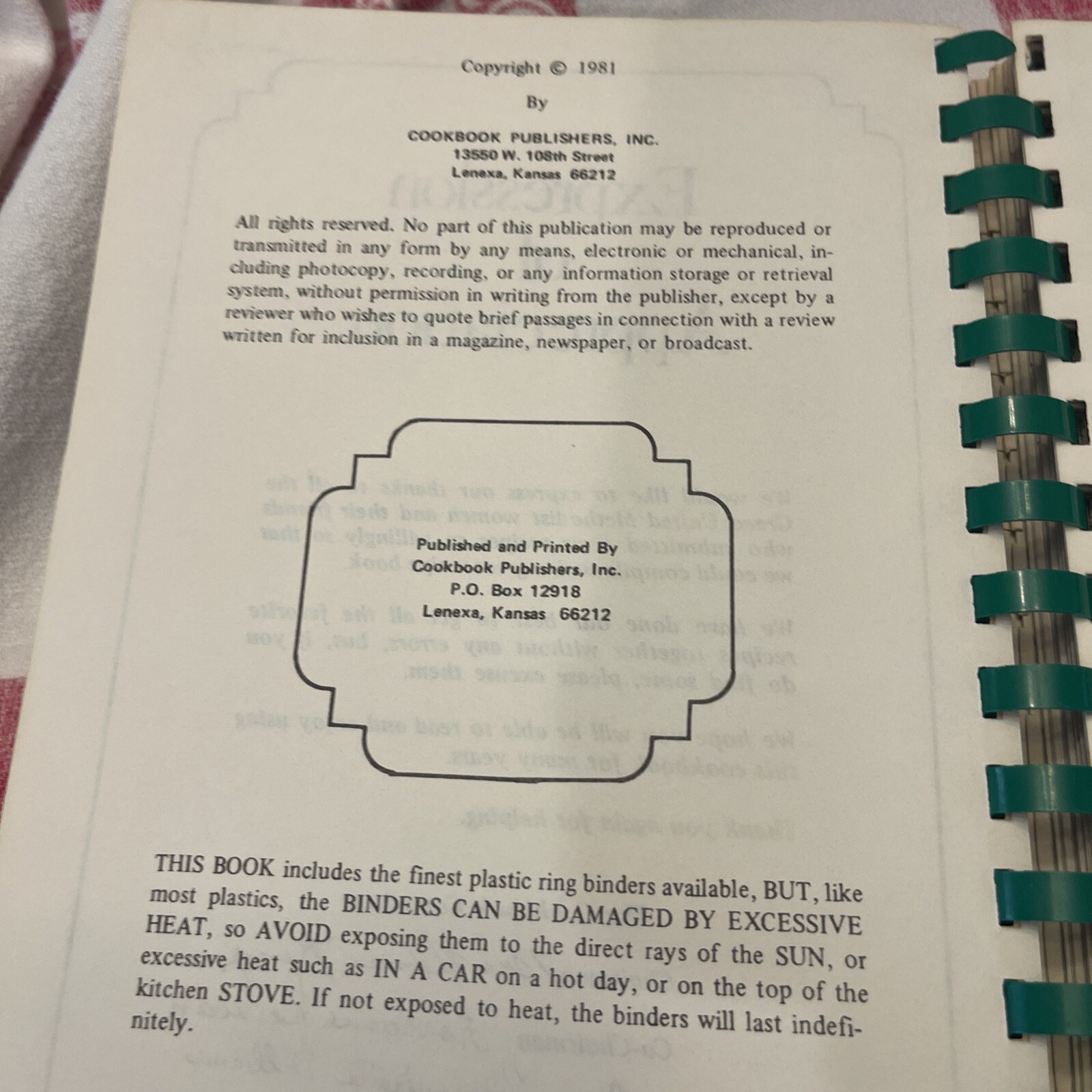 Our Favorite Recipes Grace United Methodist Church Cookbook 201 Pages 1981