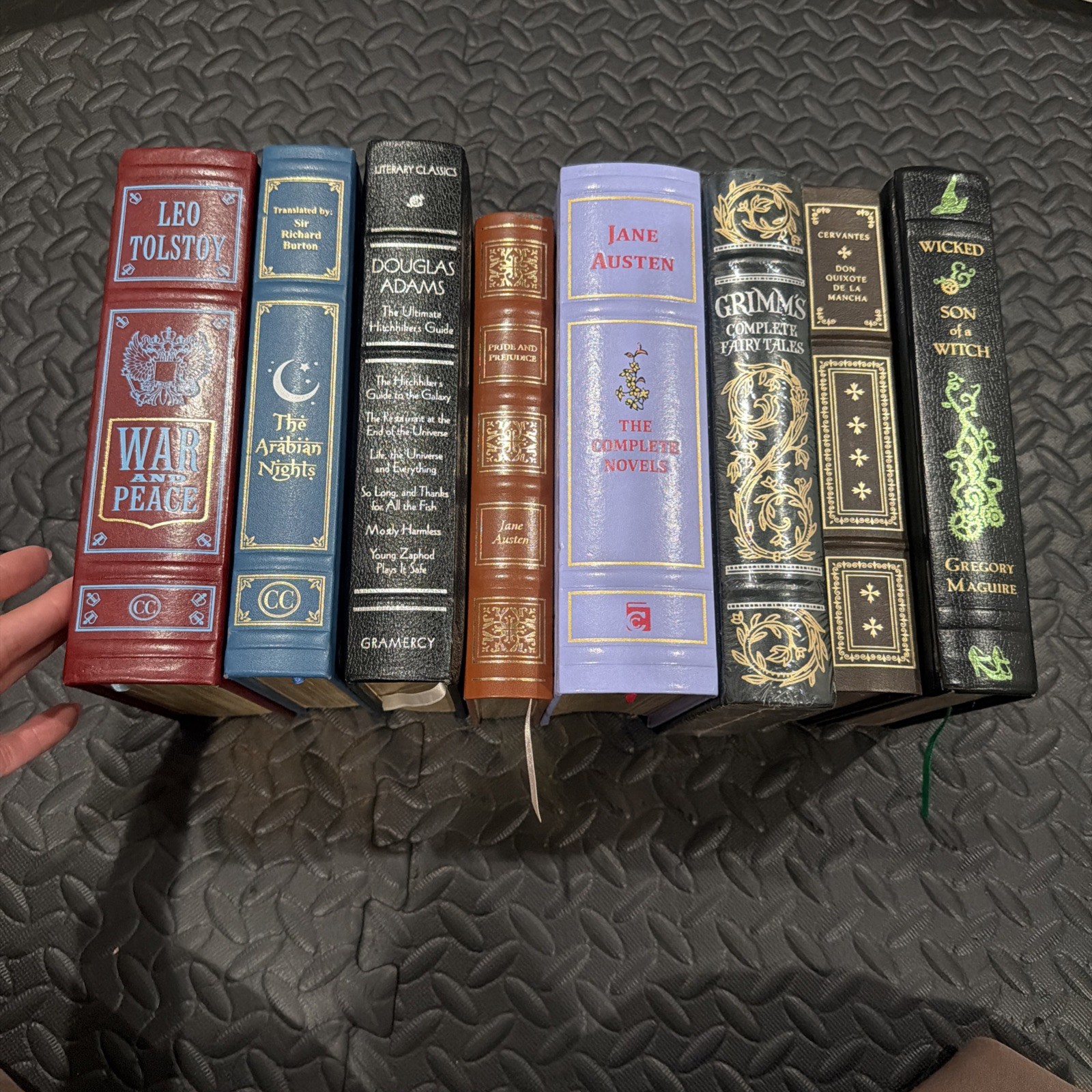 Lot of 8 Classic Books Deco Leatherbound Franklin,Barnes & Noble,Canterbury
