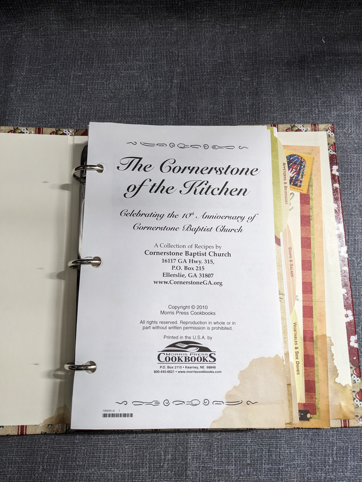 The Cornerstone of the Kitchen Cookbook Morris Press Recipes Cornerstone Baptist