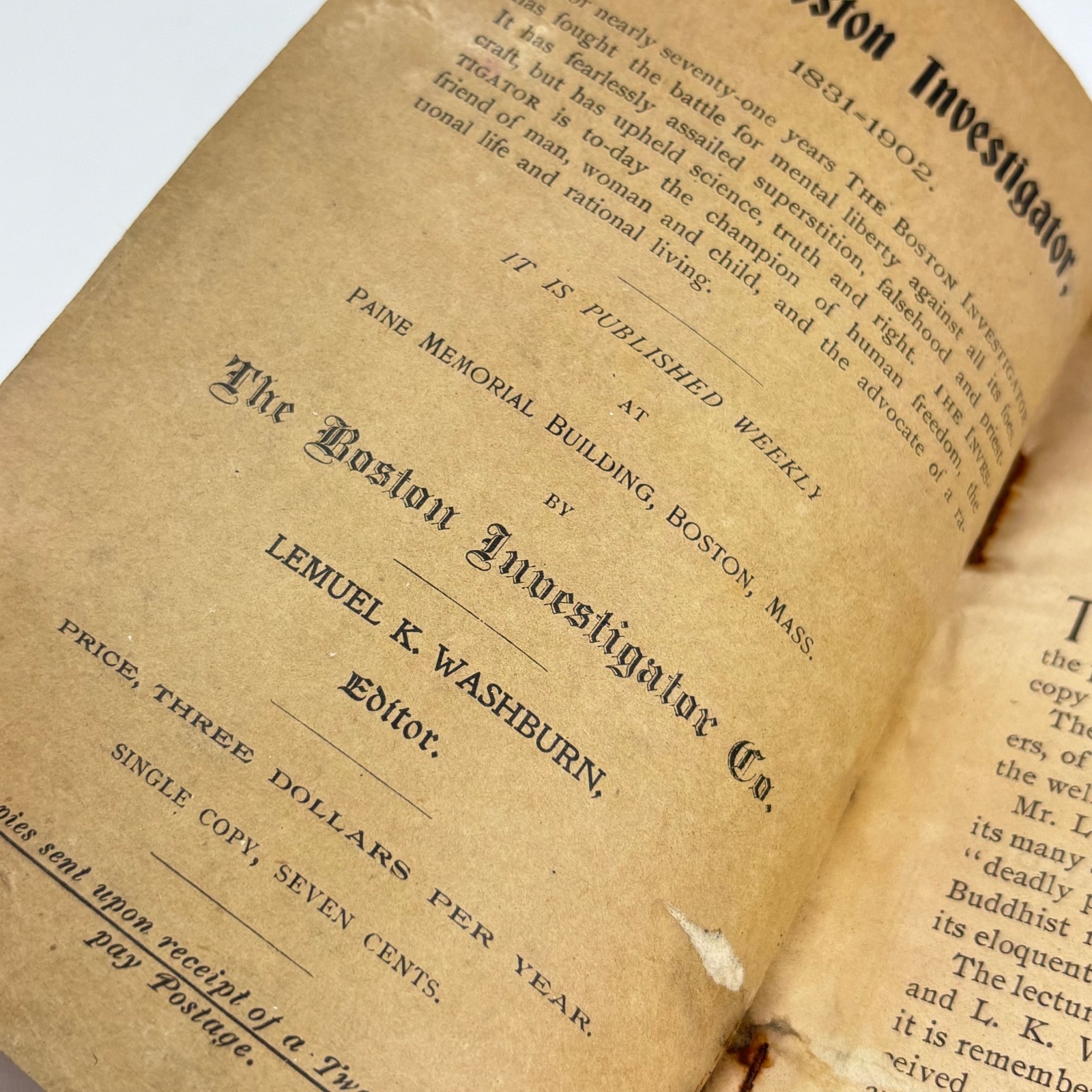 1902 Secular Social Movement Pamphlet Brooklyn Philosophical Society Eckler NYC