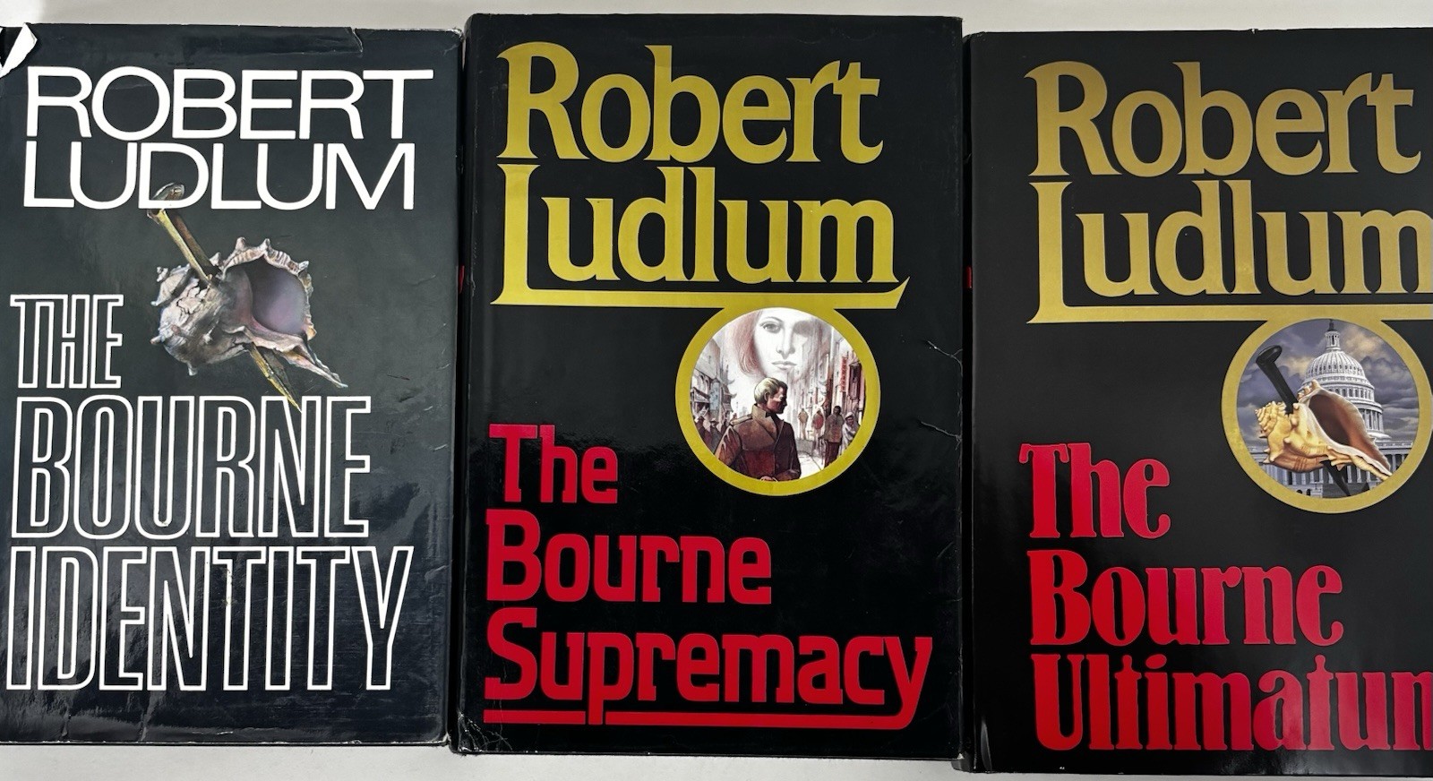 Robert Ludlum Trilogy 3 HC/DJ Books Bourne Identity Supremacy Ultimatum 2-1st Ed