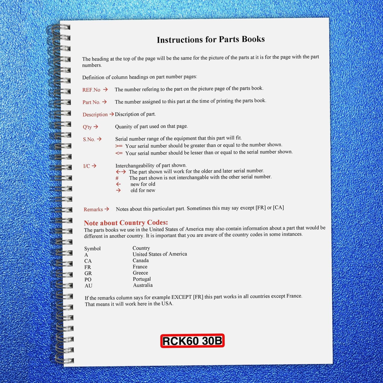 KUBOTA RCK60-30B Parts Manual – STEEL WIRE BOUND – DURABLE COVERED