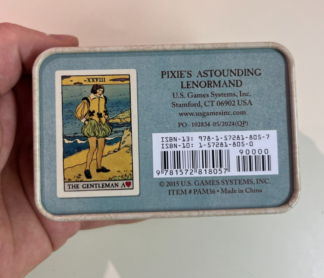 Pixie’s Astounding Lenormand 36-Card Deck Guidebook, Edmund Zebrowski in Tin Box
