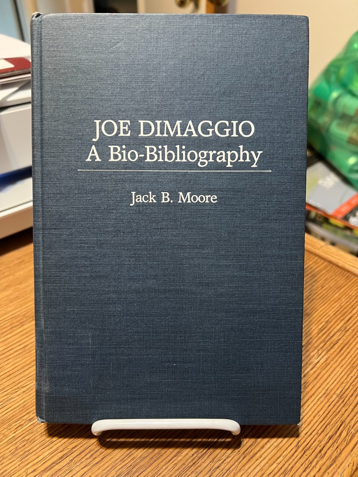 Joe Dimaggio: A Bio-Bibliography by Jack Moore, ex-library, VG, 252 pages