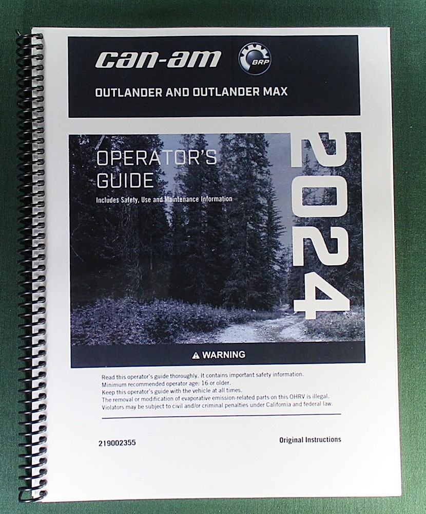 2024 Can-Am Outlander MAX 850 XT Owner’s Manual: 276 Pages & Protective Covers