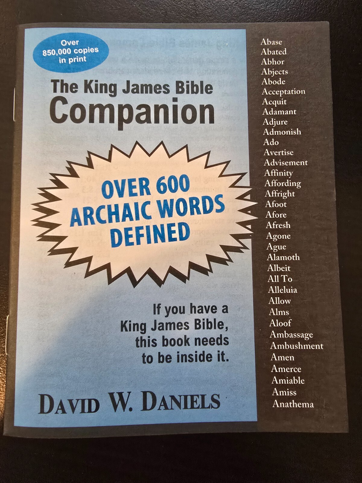 KJV KING JAMES BIBLE Companion | DAVID W DANIELS | 24pgs | 600 WORDS Dictionary