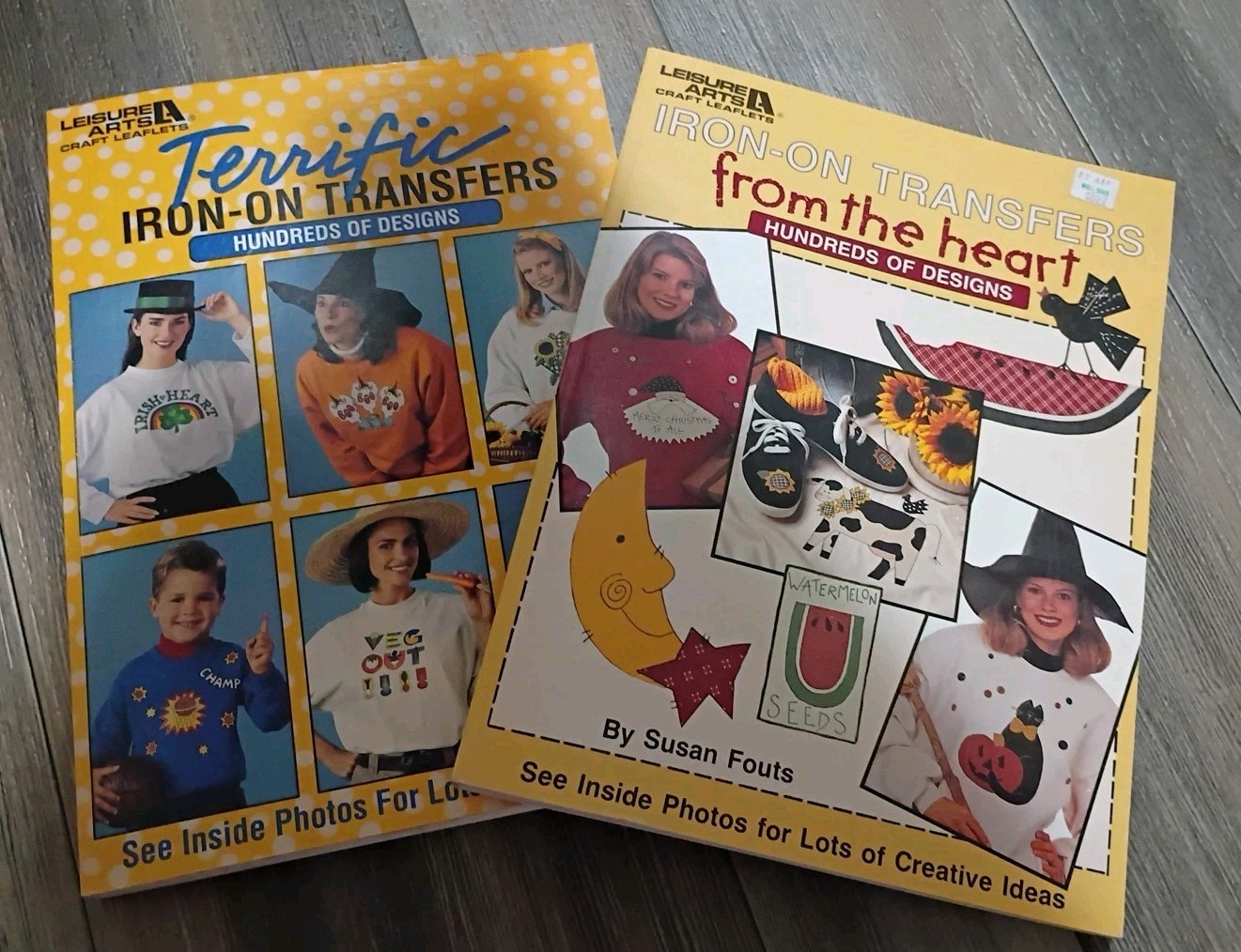 Vintage 1994 Y2K Lot Of 2 Books 100’s Of Iron-on Transfers Halloween Christmas