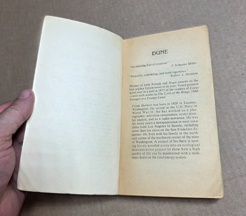 Dune by Frank Herbert paperback book Berkley 1975