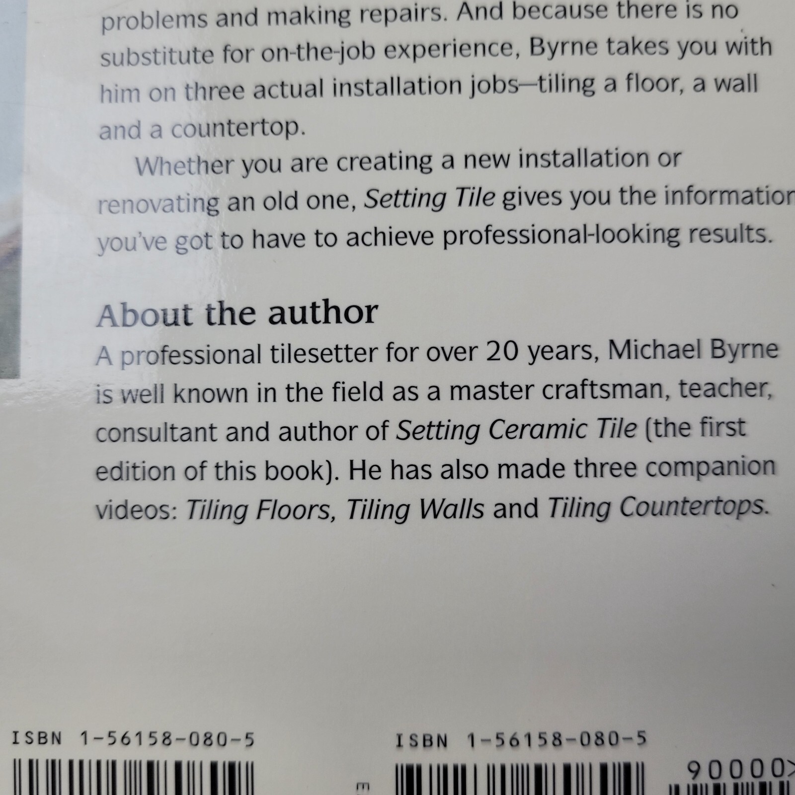 Taunton Setting Tile paperback Michael Byrne revised 1995 home remodeling design