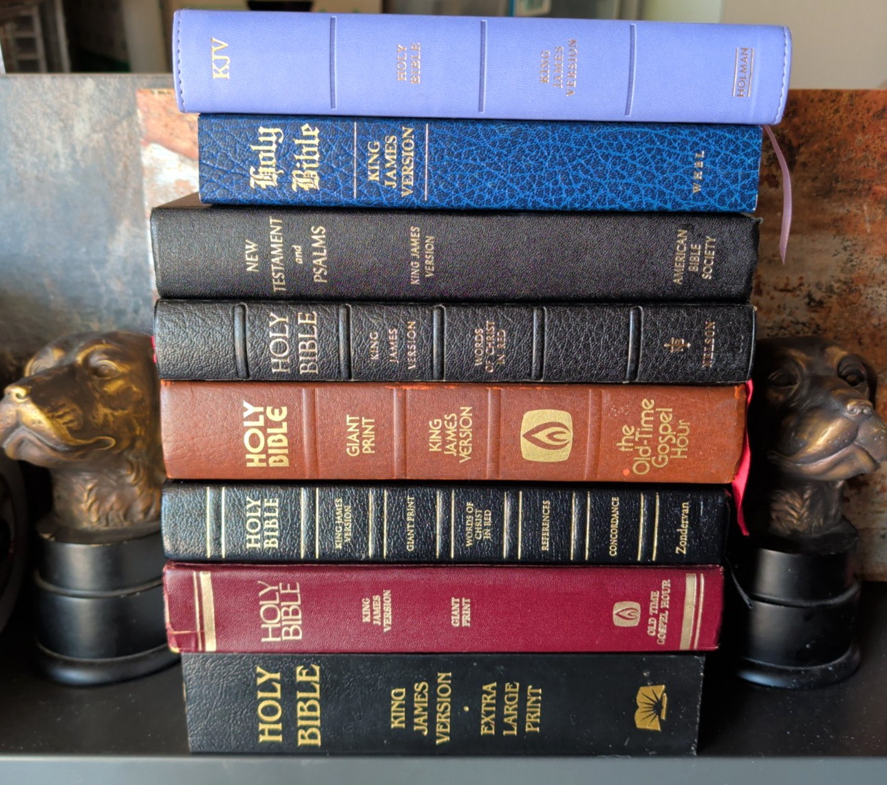 KJV GIANT PRINT BIBLE LOT J1: (13 point GIANT) to SUPER GIANT 17+) HC/SC/Leather