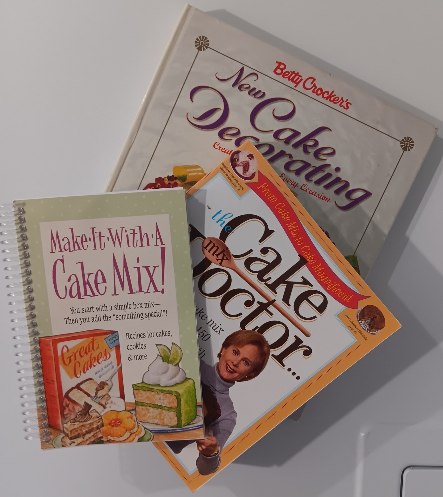 3 Books: Cake Mix Doctor, Make it with a Cake Mix, Betty Crocker Cake Decorating