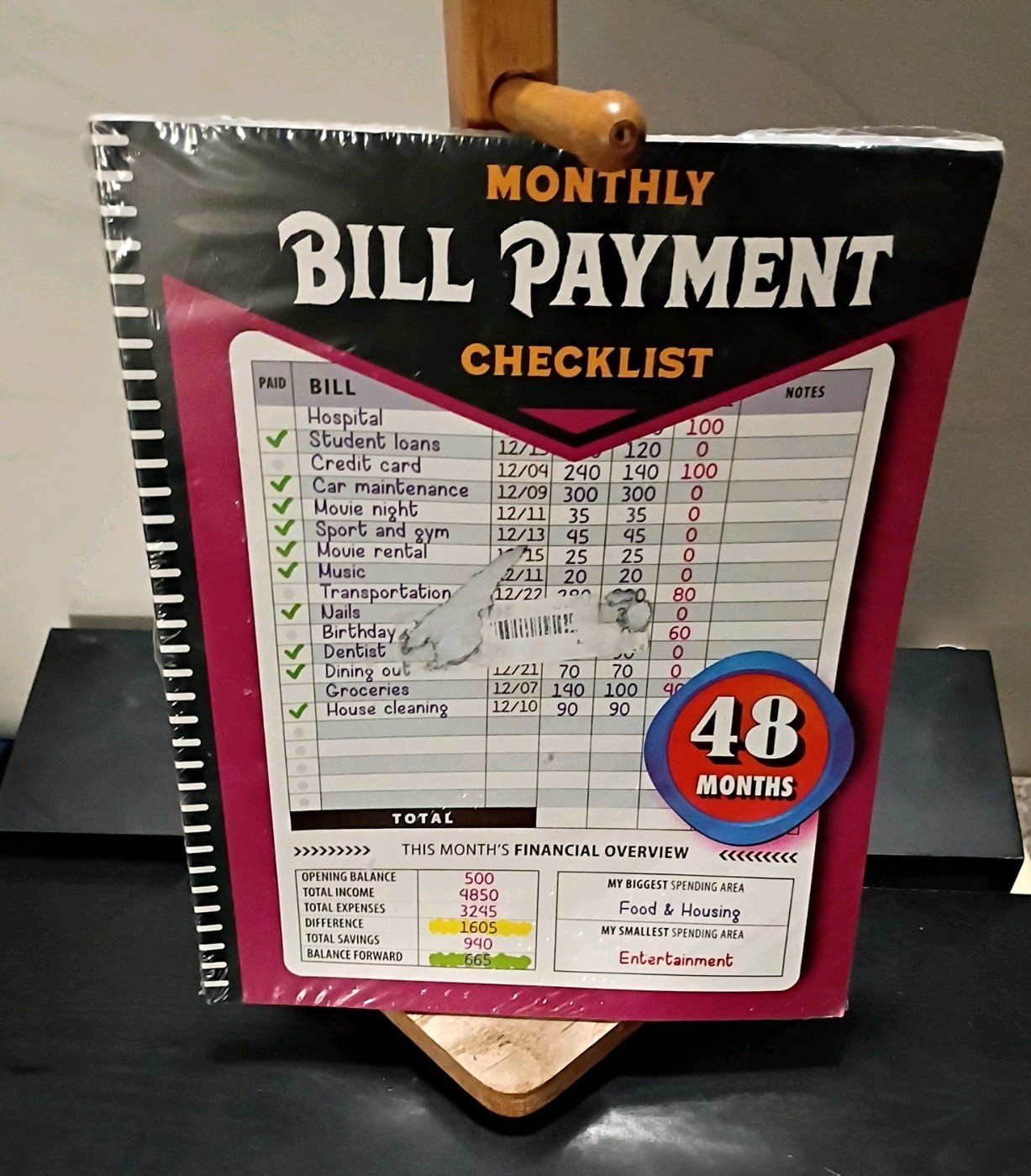 Monthly Bill Payment Checklist: Bill Tracker Notebook, The 4-Year Guide for Fami