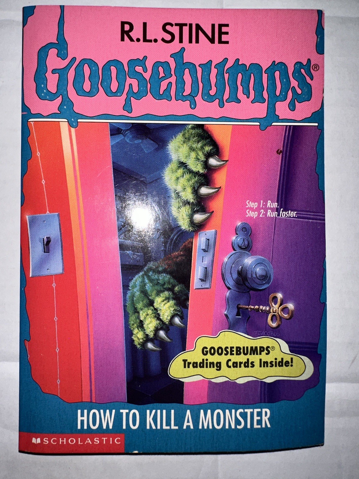 Vintage RL Stine Goosebumps How to Kill A Monster #46 1996 First print W/Cards