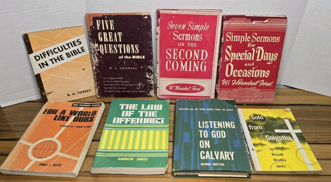 Vintage Christian Sermon Books Lot 8 W Herschel Ford Criswell Torrey Theology