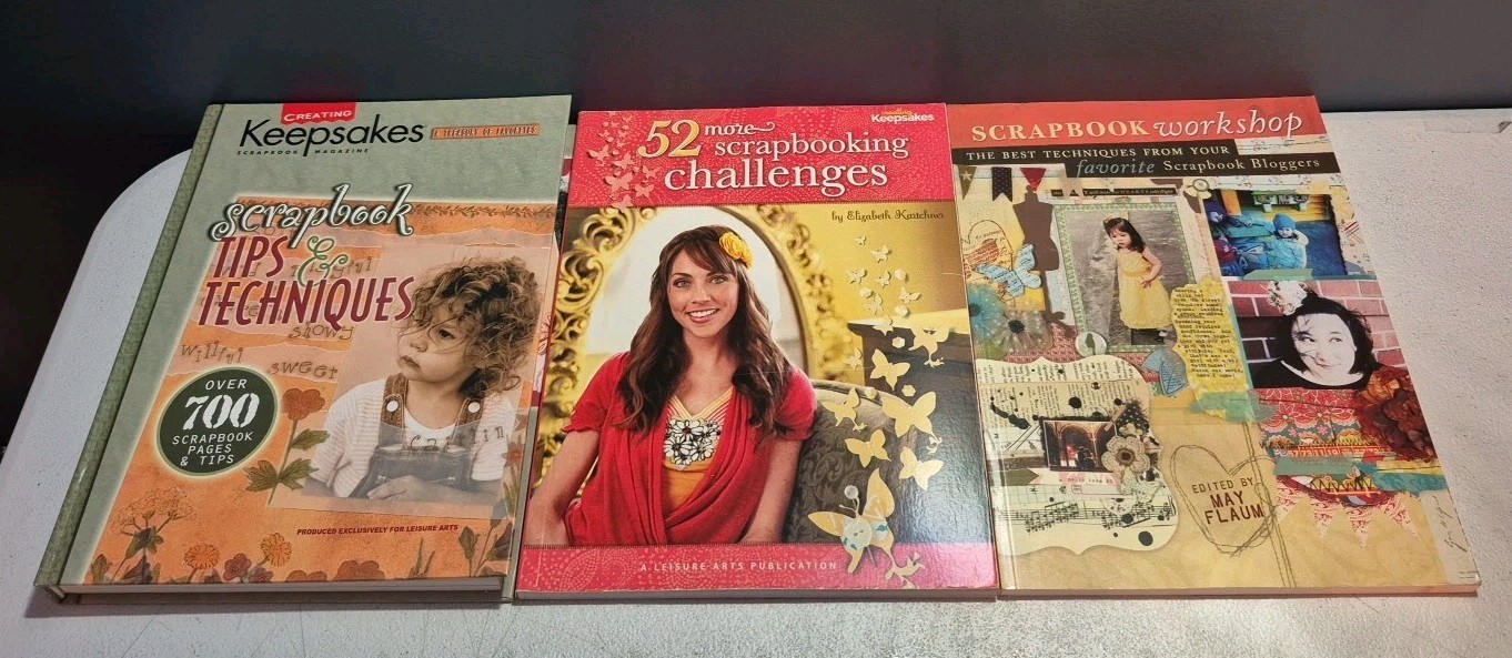Lot Of 3 Scrapbooking Idea/Craft Books-Scrapbook Workshop/Scrapbook Tips, ETC