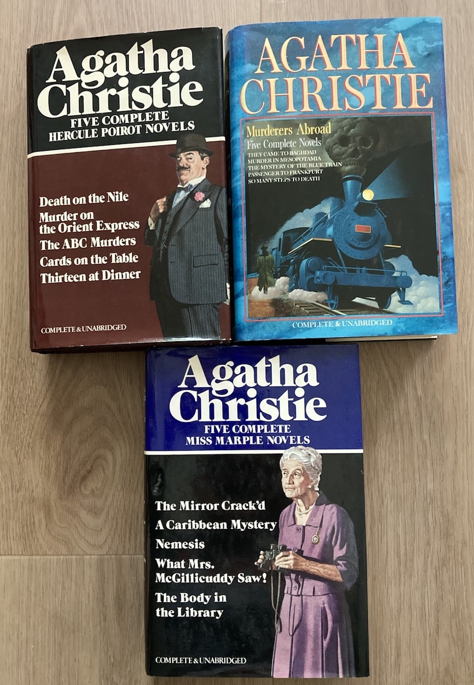 3 Large Avenel HBs: 15 Complete Agatha Christie Novels – Poirot, Marple – 1980s