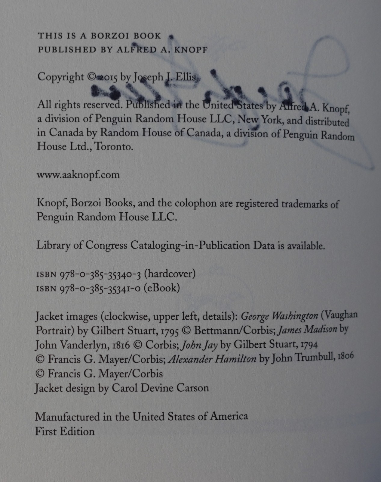 THE QUARTET BY JOSEPH J. ELLIS, SIGNED