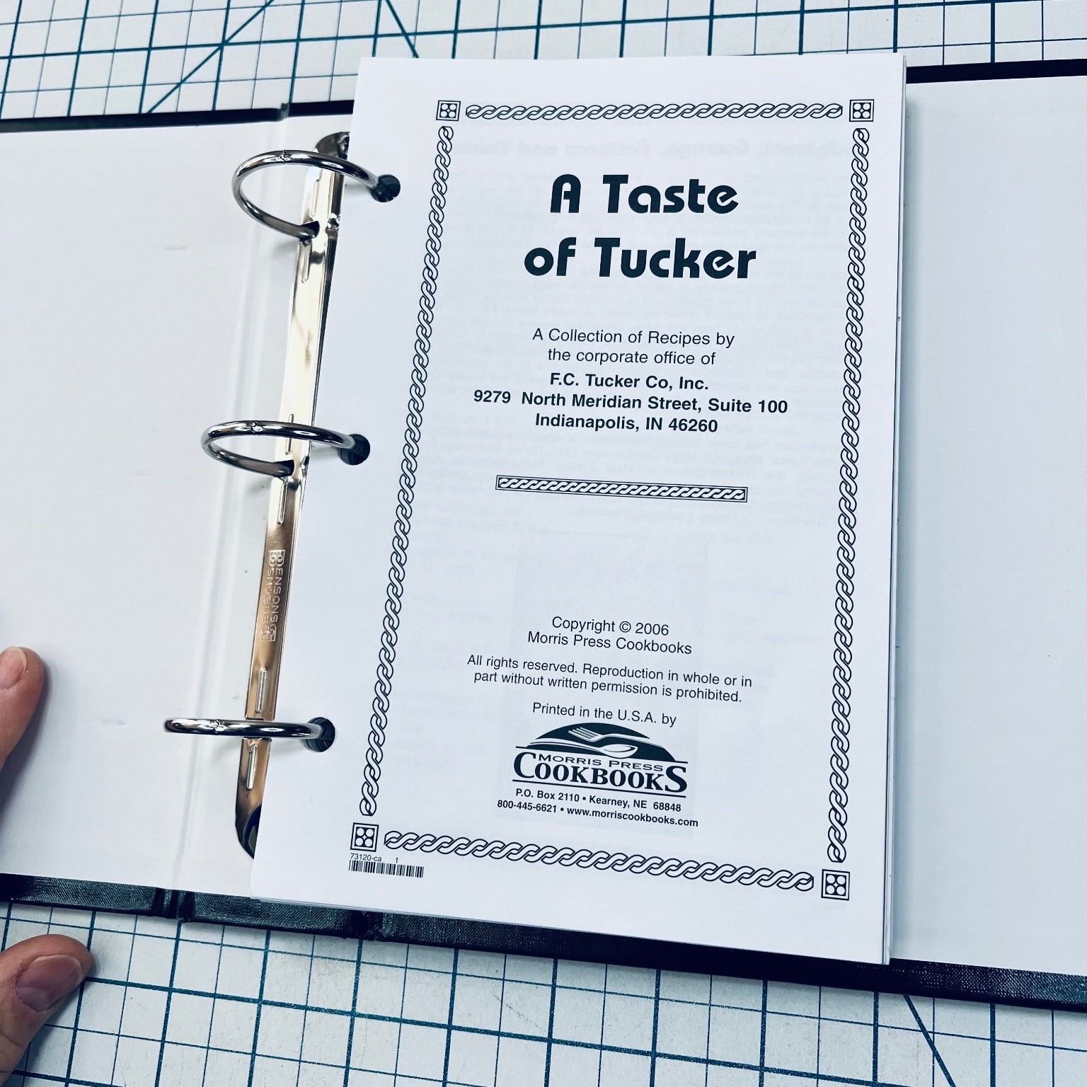 A Taste of Tucker 2006 Cookbook Original Indiana Recipes Morris Press