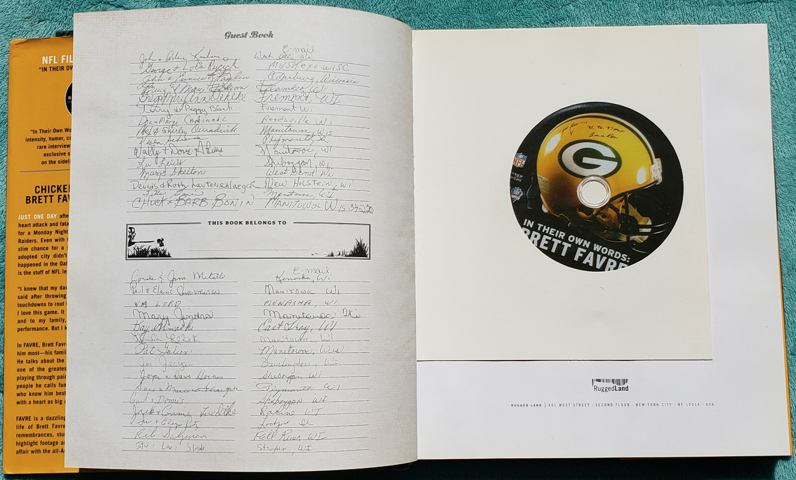 Favre By Brett Favre & Bonita Favre 2004 Hardcover 246 Pages & Bonus DVD
