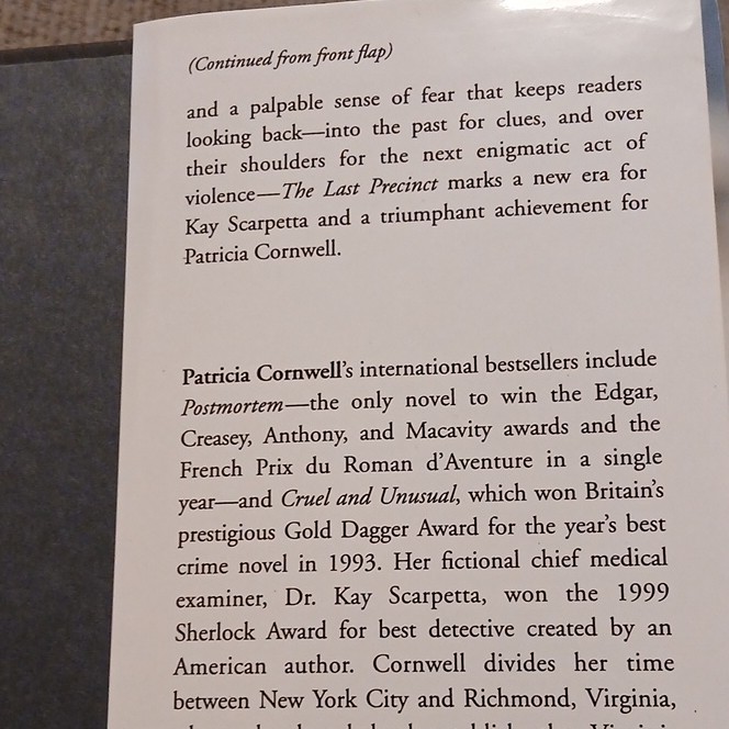 Patricia Cornwell The Last Precinct Hardcover, Mystery & Detective with Dust Ja…