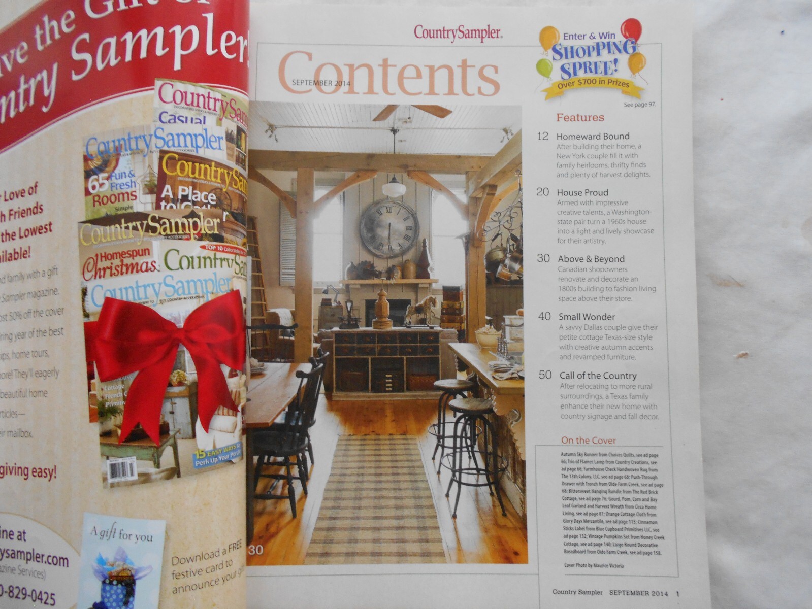 COUNTRY SAMPLER Magazine-SEPTEMBER,2014